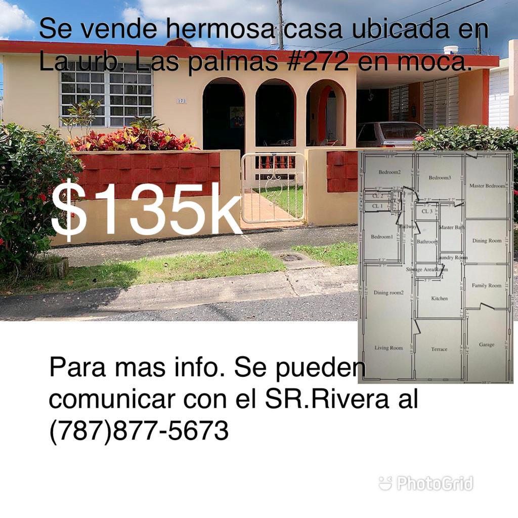 Se vende casa en Moca, Puerto Rico, Clasitronicos